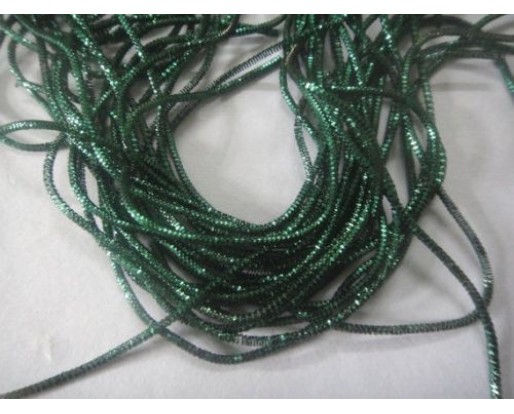 GREEN - 150 Inches French Metal Wire Gimp Coil Bullion Purl - Check Rough - 3.80 Meters